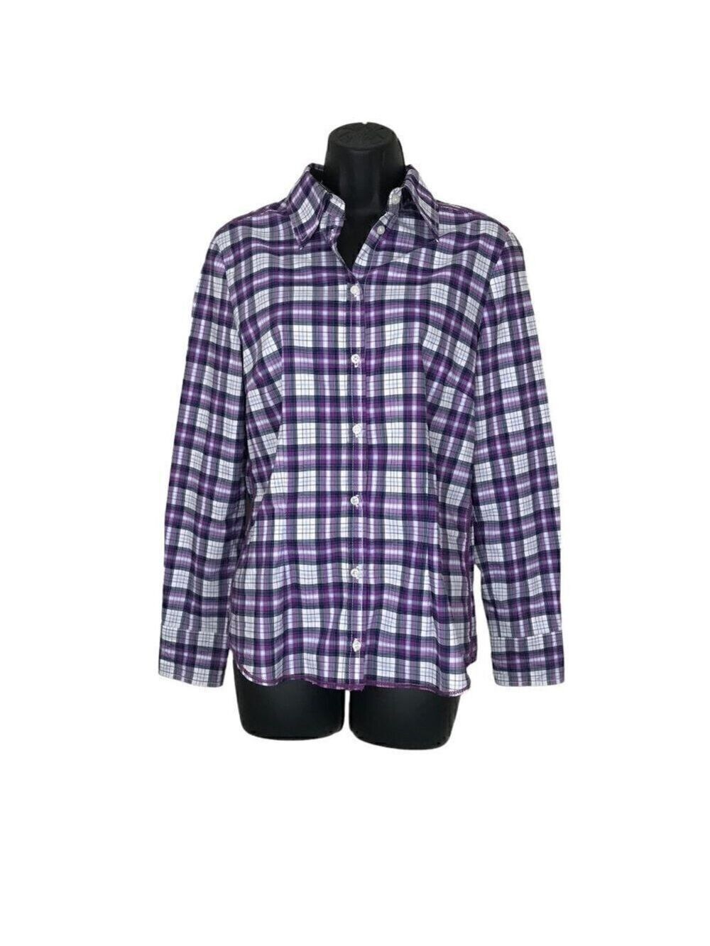 Louis Feraud Plaid Button Down Shirt With Elbow Patches Size 36 / Small